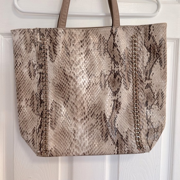 Snake Skin Beige Tote Purse - Picture 1 of 1